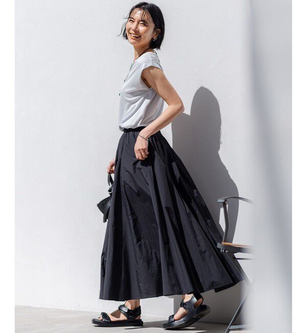 23区「【洗える】ナイロンコットンタフタ フレアスカート」|スカート|