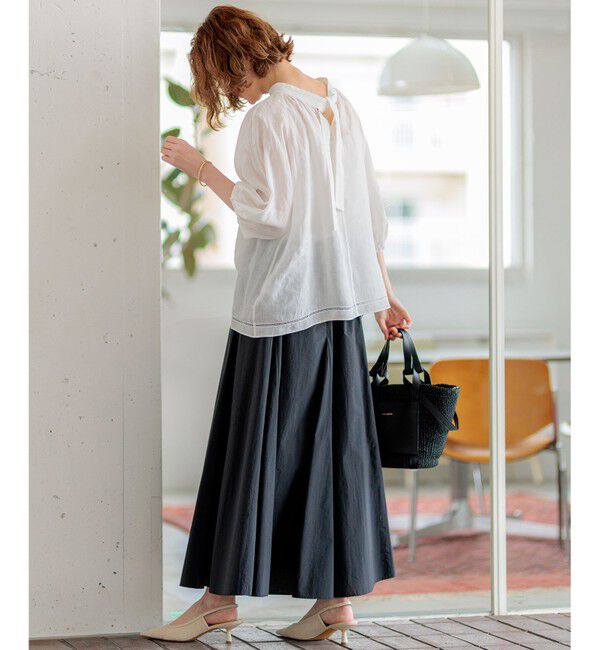 23区「【洗える】ナイロンコットンタフタ フレアスカート」|スカート|