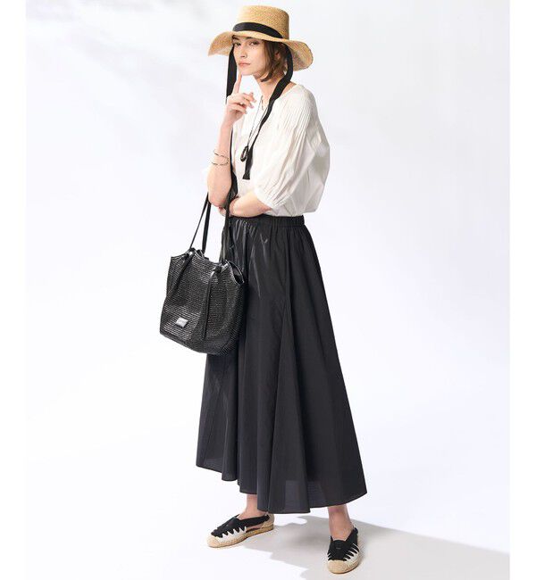 23区「【洗える】ナイロンコットンタフタ フレアスカート」|スカート|