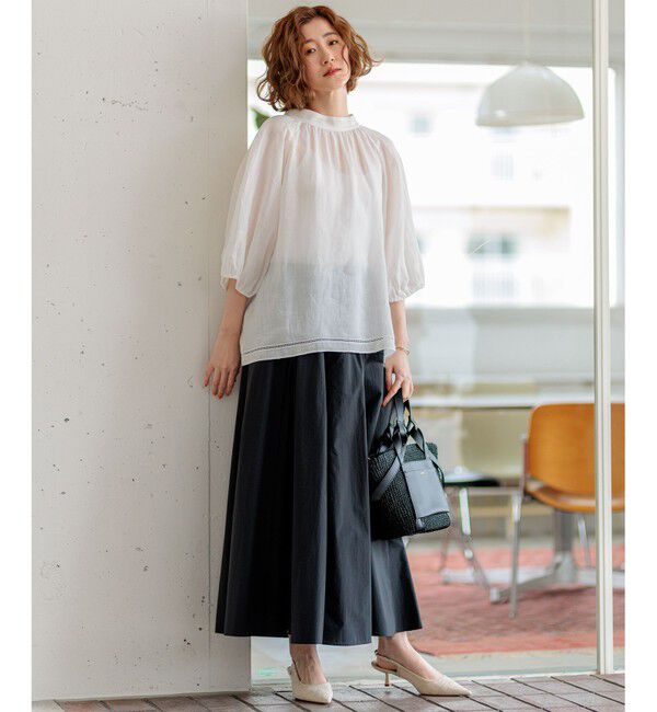 23区「【洗える】ナイロンコットンタフタ フレアスカート」|スカート|