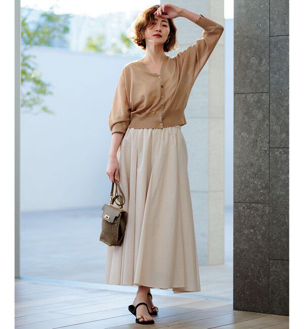 23区「【洗える】ナイロンコットンタフタ フレアスカート」|スカート|