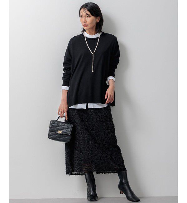 23区「【WEB限定カラーあり/洗える】ウーステッドウール ワイドシルエット ニット」|ニット・セーター|