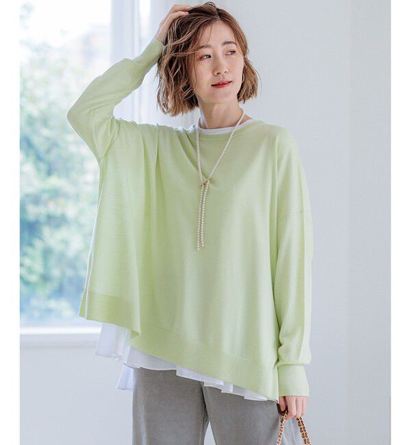 23区「【WEB限定カラーあり/洗える】ウーステッドウール ワイドシルエット ニット」|ニット・セーター|ﾗｲﾄｸﾞﾘ