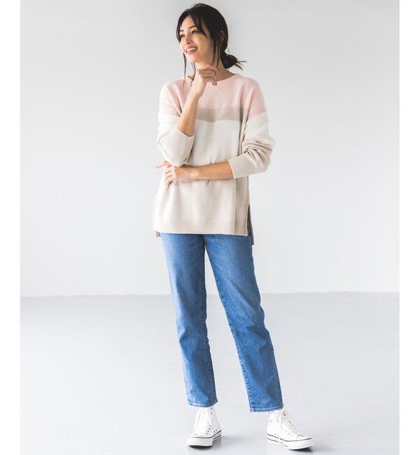 23区「【Oggi1月号掲載/洗える】ウールカシミヤ カラーブロック ニット」|ニット・セーター|