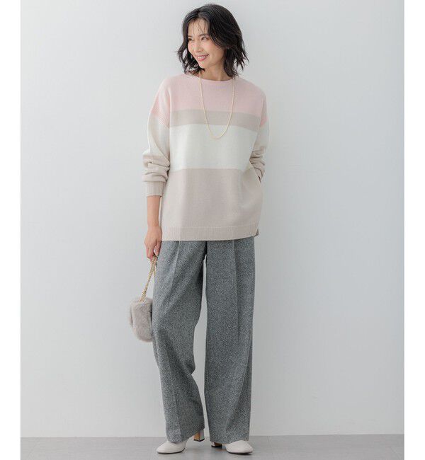 23区「【Oggi1月号掲載/洗える】ウールカシミヤ カラーブロック ニット」|ニット・セーター|