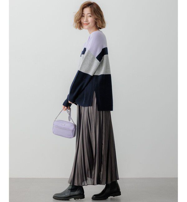 23区「【Oggi1月号掲載/洗える】ウールカシミヤ カラーブロック ニット」|ニット・セーター|