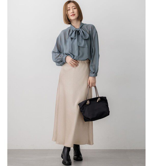 23区「【見上愛さん着用/洗える】シアービエラ ボウタイ ブラウス」|シャツ・ブラウス|