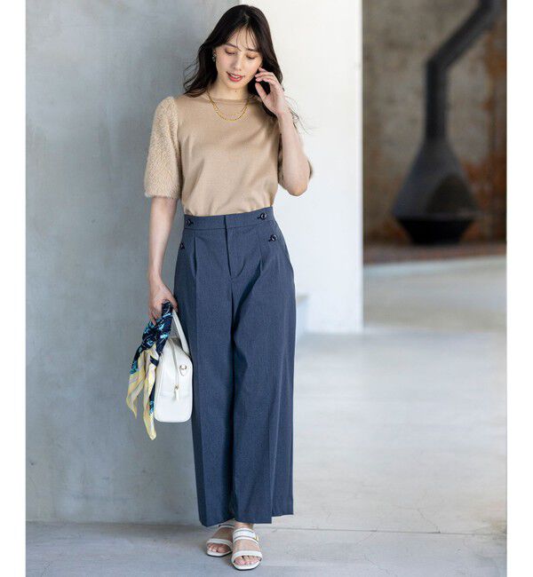 ANY SIS「【ストレッチ・接触冷感・撥水・UVカット・洗える】エアリーストレッチ ワイドパンツ」|その他|