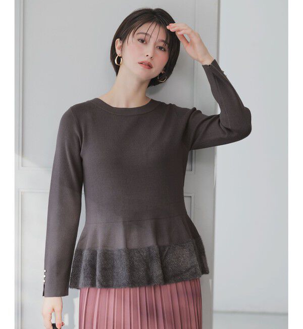ANY SIS「ペプラムフェザー ニット」|ニット・セーター|