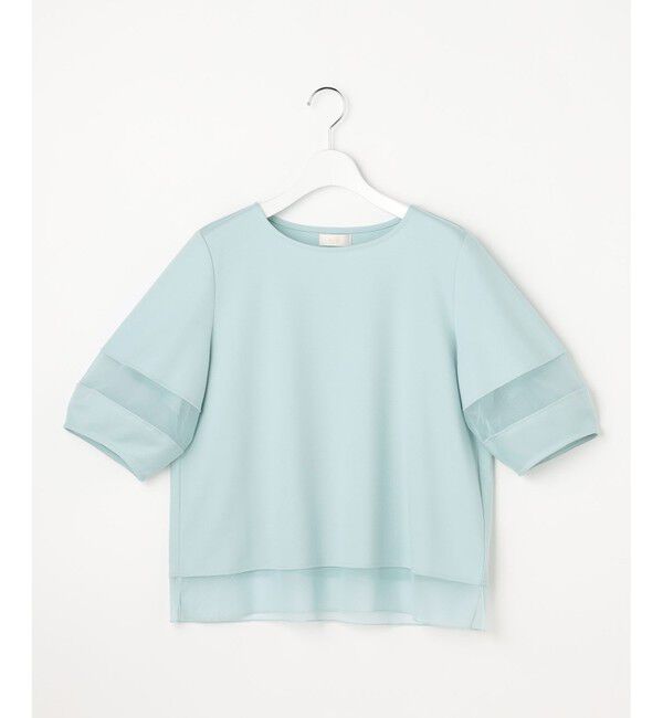 ANY SIS「チュール切替ランタンスリーブ プルオーバー」|Tシャツ・カットソー|