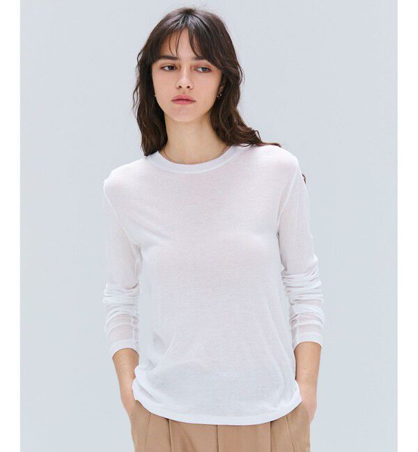 BEIGE,「【洗える】SORE / シアーコットンクルーネックカットソー」|Tシャツ・カットソー|White