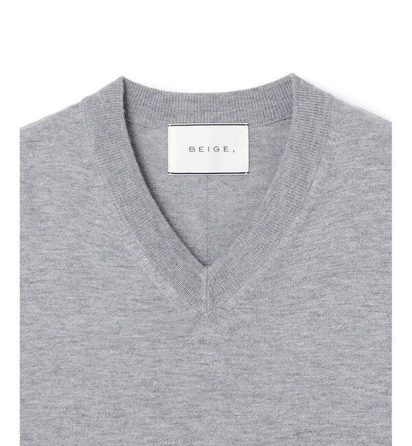 BEIGE,「【洗える】BURNET / カラーミックスVネックトップス」|ニット・セーター|
