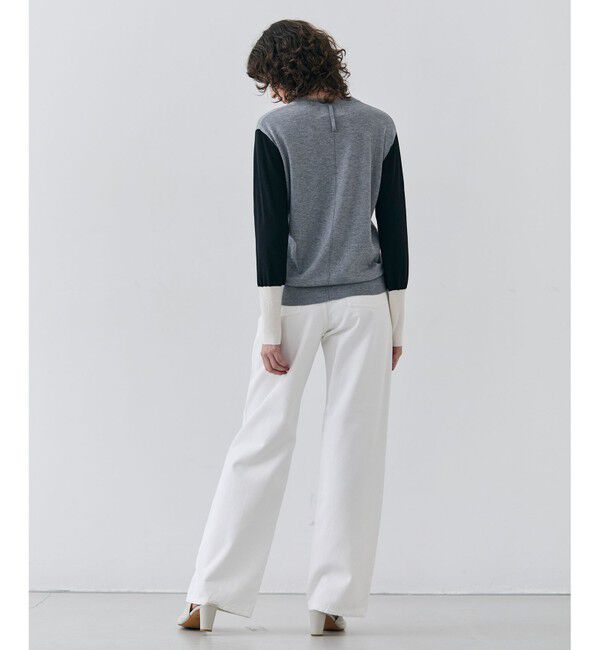 BEIGE,「【洗える】BURNET / カラーミックスVネックトップス」|ニット・セーター|