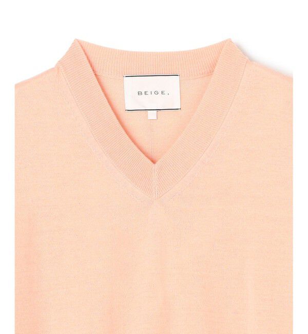 BEIGE,「【洗える】BURNET / カラーミックスVネックトップス」|ニット・セーター|