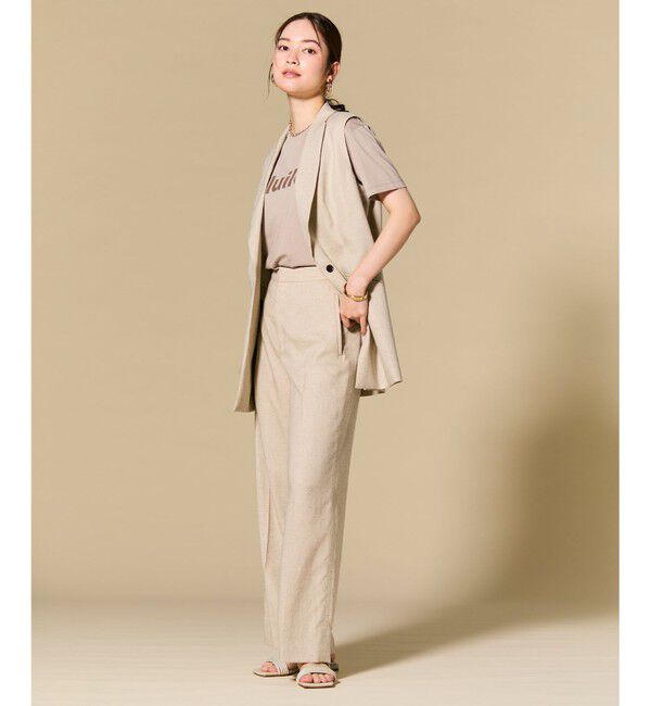 BEIGE,「CAROLE / リネンライクフルレングスワイドパンツ」|その他|