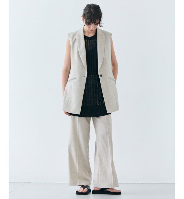 BEIGE,「CAROLE / リネンライクフルレングスワイドパンツ」|その他|