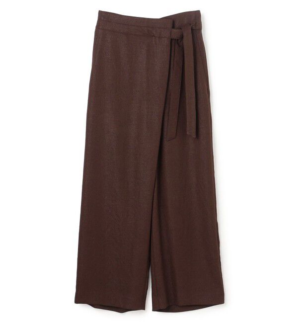 BEIGE,「【L-size】CAROLE / リネンライクラップワイドパンツ」|その他|