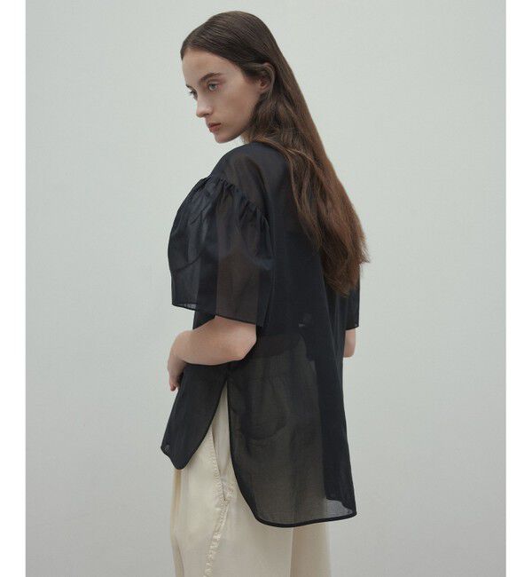 BEIGE,「【洗える】PLUMERIA / コットンシアーパフスリーブブラウス」|シャツ・ブラウス|