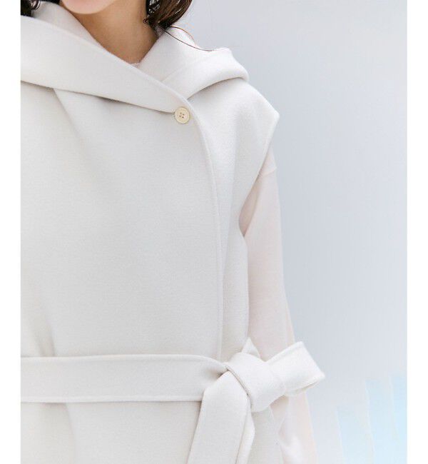 BEIGE,「【Oggi掲載】LEMOORE / ウールリバーフード付きロングジレ」|ベスト・ジレ|