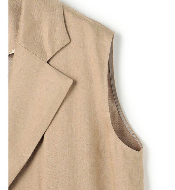 BEIGE,「【Precious掲載】MICA /  リネンブレンドベルト付きジレ」|ベスト・ジレ|