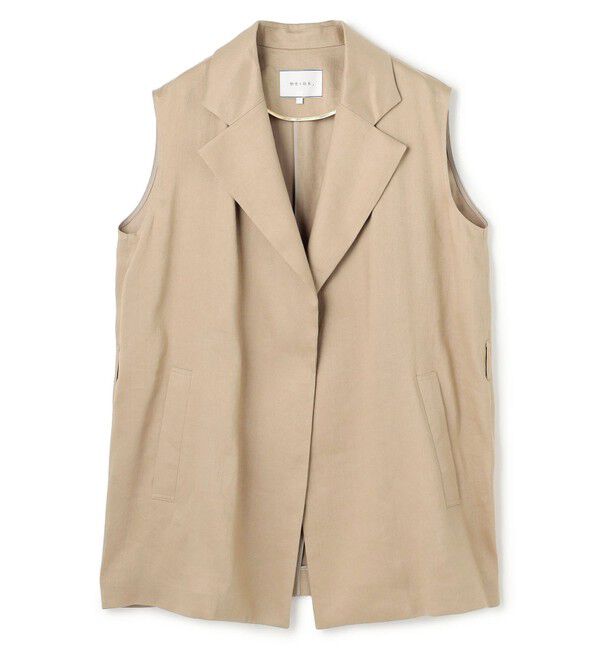 BEIGE,「【Precious掲載】MICA /  リネンブレンドベルト付きジレ」|ベスト・ジレ|