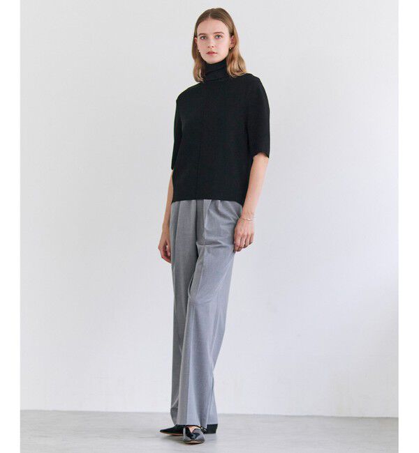 BEIGE,「LAURA / ドライタッチ ストレッチショートスリーブニット」|ニット・セーター|