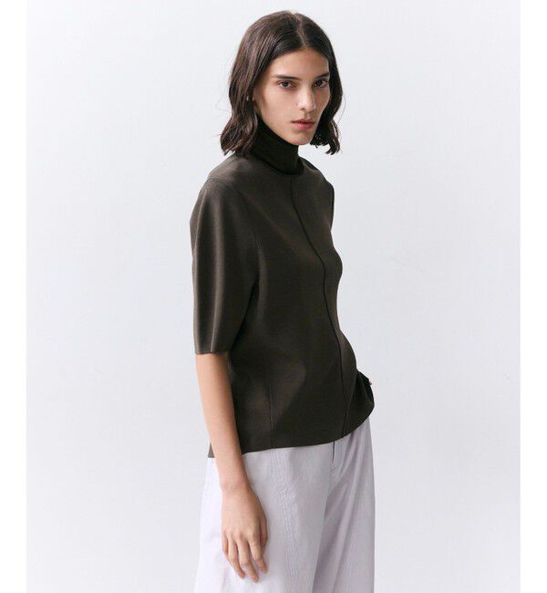 BEIGE,「LAURA / ドライタッチ ストレッチショートスリーブニット」|ニット・セーター|