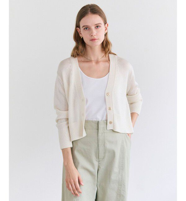 BEIGE,「【VERY掲載】SPESSARTINE / Vネッククロップドカーディガン」|ニット・セーター|Ecru