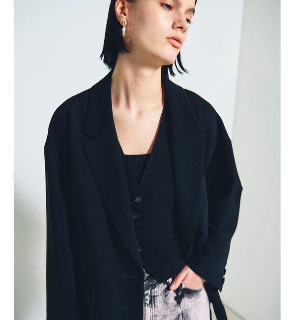 Grace Class「トリアセショートジレ」|ベスト・ジレ|ブラック