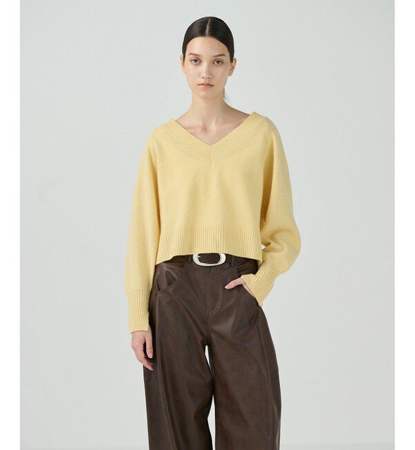 Diagram「Ｖネックラムニットトップ」|ニット・セーター|イエロー