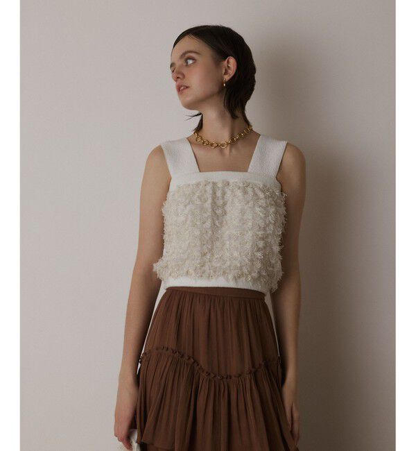  「フリンジニットベアトップ」|ニット・セーター|