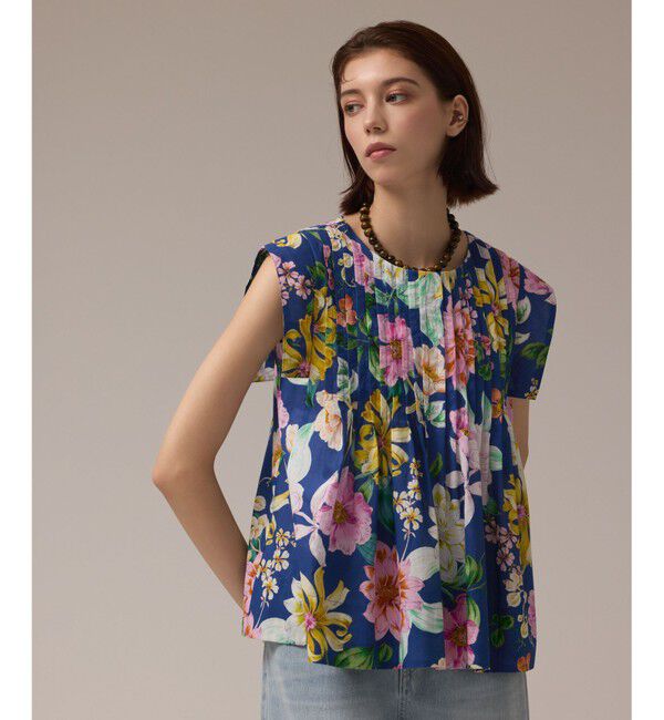 GRACE CONTINENTAL「フラワープリントタックブラウス」|シャツ・ブラウス|