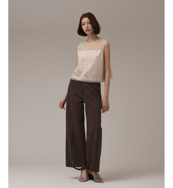 GRACE CONTINENTAL「ビーズ刺繍トップ」|Tシャツ・カットソー|