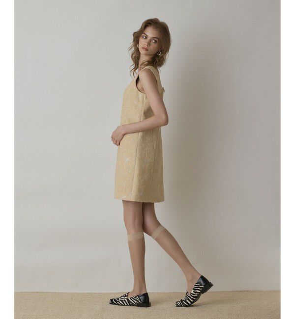 GRACE CONTINENTAL「サラサジャガードミニワンピース」|ワンピース|