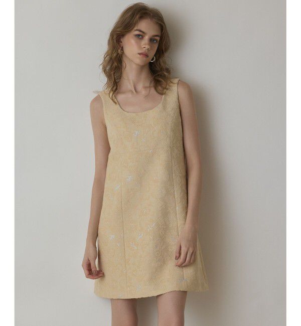 GRACE CONTINENTAL「サラサジャガードミニワンピース」|ワンピース|