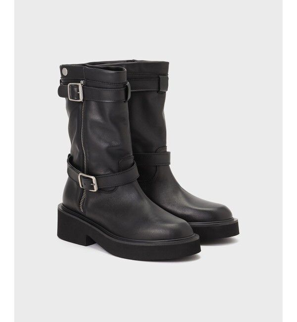  「FABIO RUSCONI エンジニアブーツ」|ショートブーツ|ブラック