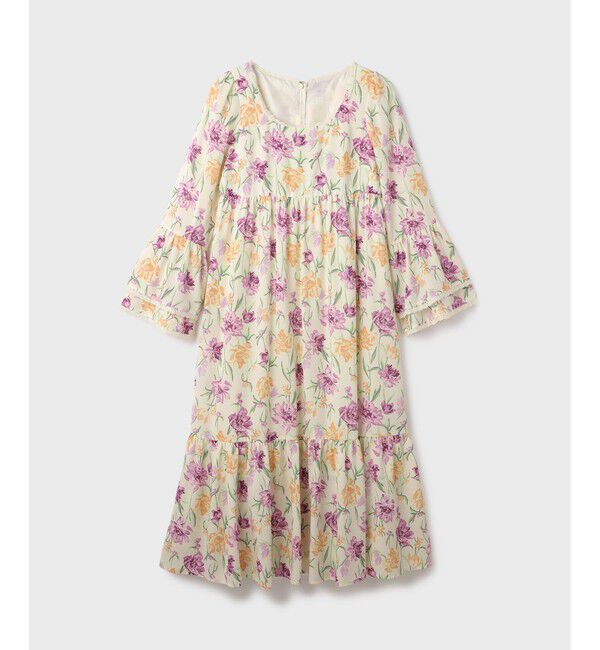 GRACE CONTINENTAL「ボタニカルプリントティアードワンピース」|ワンピース|