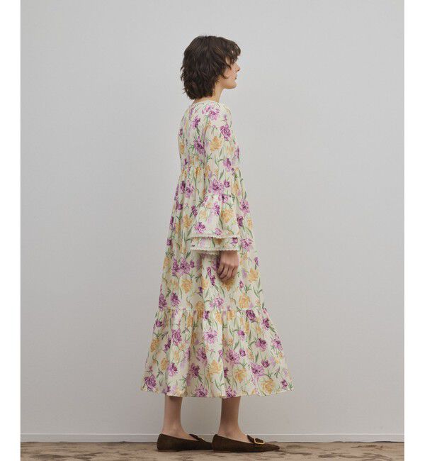 GRACE CONTINENTAL「ボタニカルプリントティアードワンピース」|ワンピース|