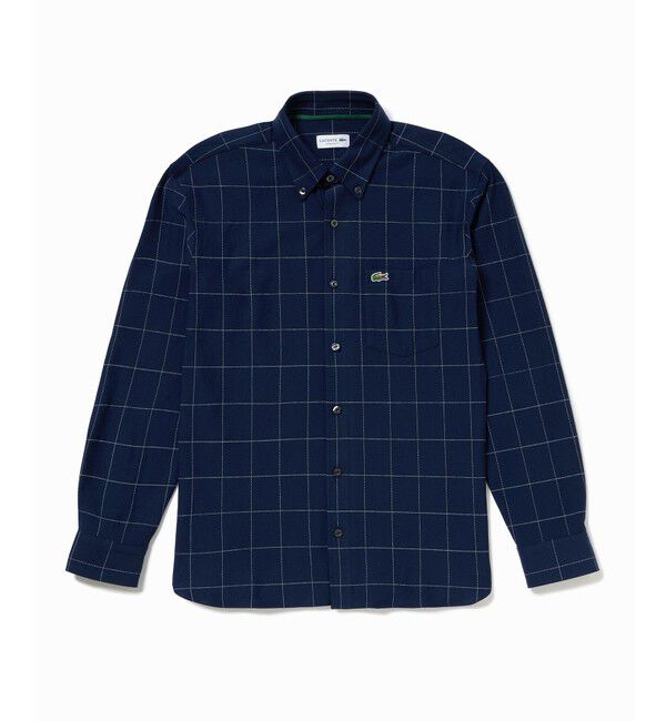 LACOSTE「2WAYストレッチ ウインドウペンチェックボタンダウンシャツ」|シャツ・ブラウス|
