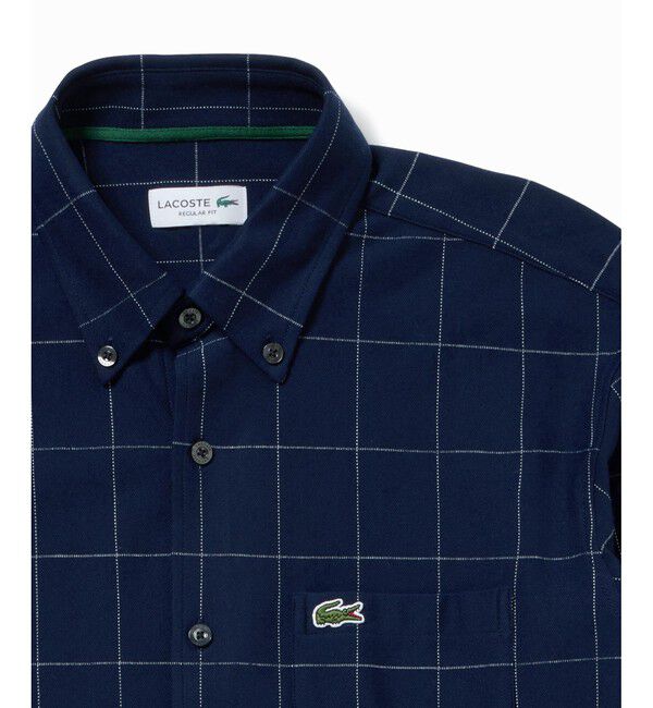 LACOSTE「2WAYストレッチ ウインドウペンチェックボタンダウンシャツ」|シャツ・ブラウス|