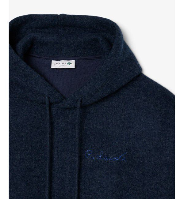 LACOSTE「ダブルフェイスルーズフィットフーディー メランジ プルオーバーパーカー」|パーカー|