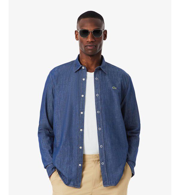 LACOSTE「ライトウェイトデニムシャツ」|シャツ・ブラウス|インディゴブルー