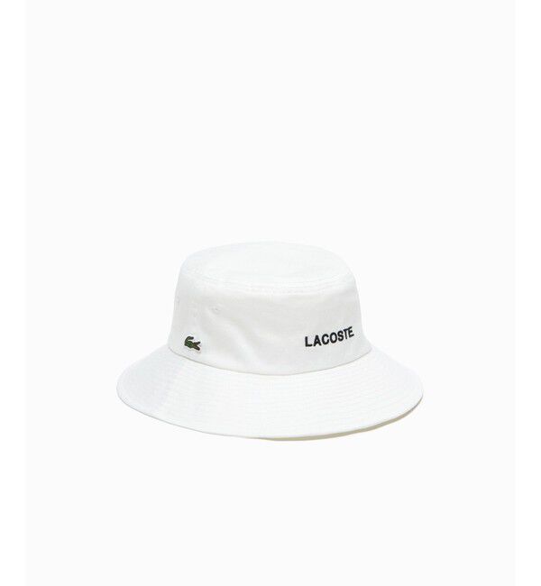 LACOSTE「ブランドネームロゴ刺繍エッセンシャルバケットハット」|ハット|
