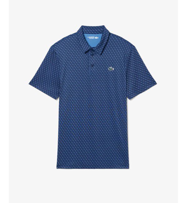 LACOSTE「総柄ゴルフプリント ウルトラドライストレッチポロシャツ」|ポロシャツ|