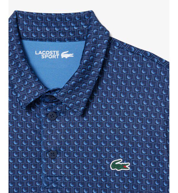 LACOSTE「総柄ゴルフプリント ウルトラドライストレッチポロシャツ」|ポロシャツ|