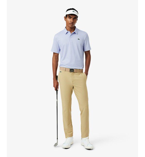 LACOSTE「総柄ゴルフプリント ウルトラドライストレッチポロシャツ」|ポロシャツ|