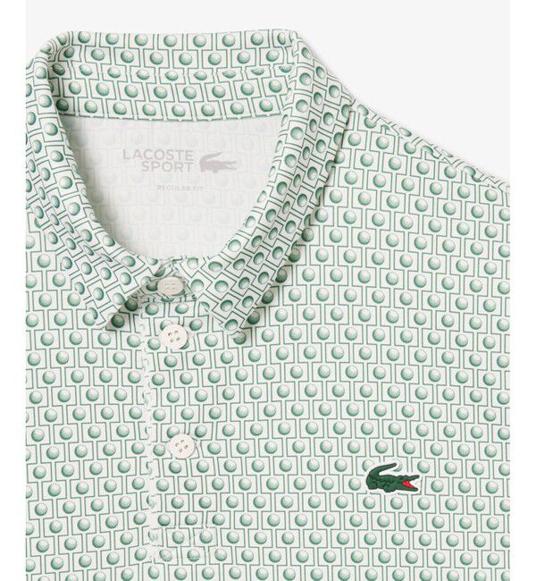 LACOSTE「総柄ゴルフプリント ウルトラドライストレッチポロシャツ」|ポロシャツ|