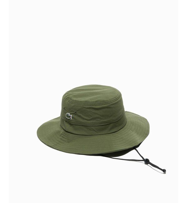 LACOSTE「ワンポイント撥水サファリハット」|ハット|モスグリーン