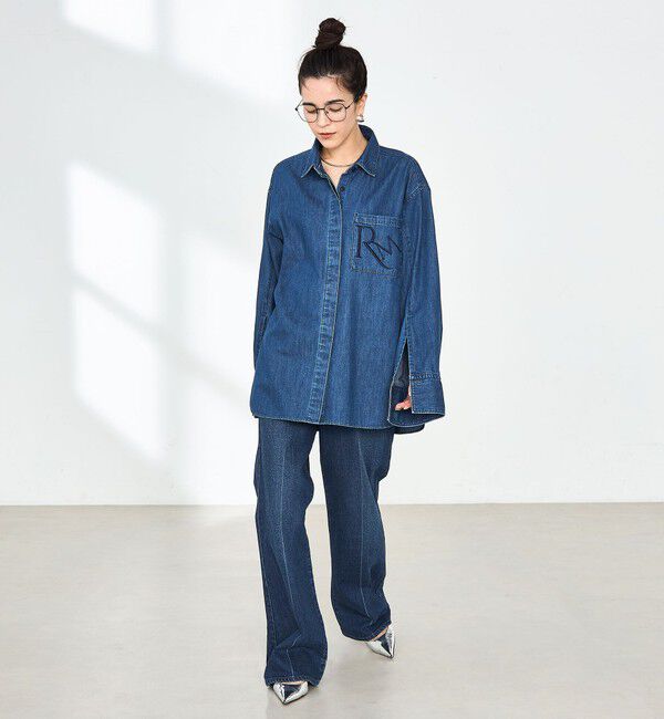 Rie Miller「【RM denim】センタープレスハイウエストデニム」|デニム|