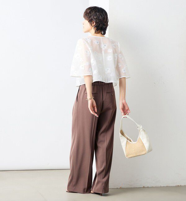 NOLLEY'S sophi「《セットアップ対応》ラメフラワージャガードブラウス」|シャツ・ブラウス|